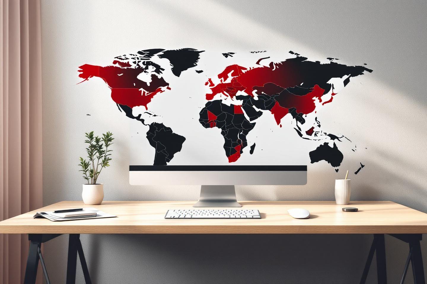 Carte mondiale bureau moderne