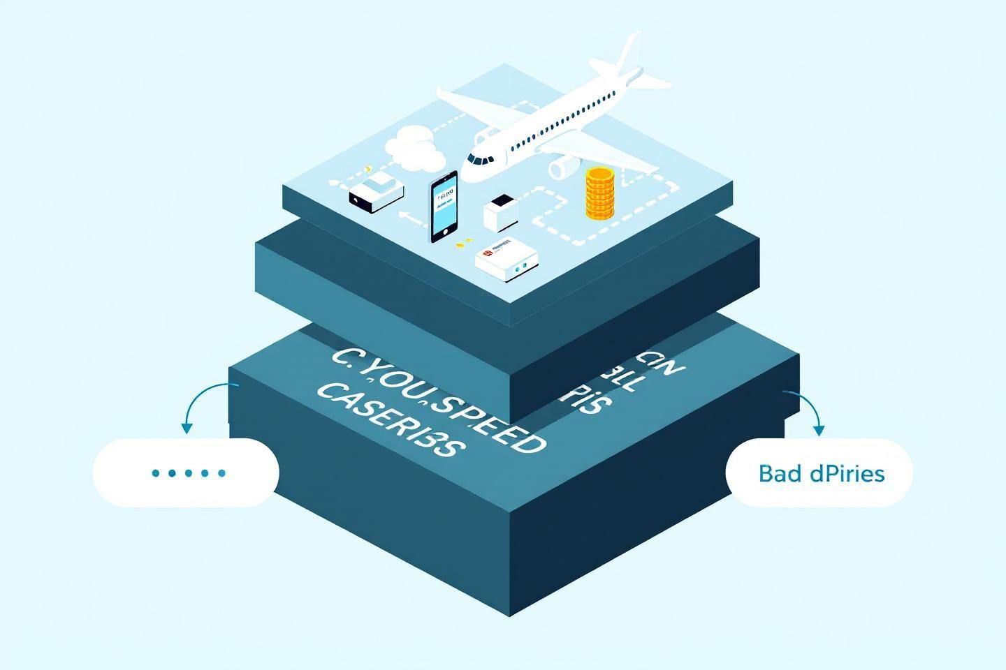 Illustration isométrique des services de voyage connectés